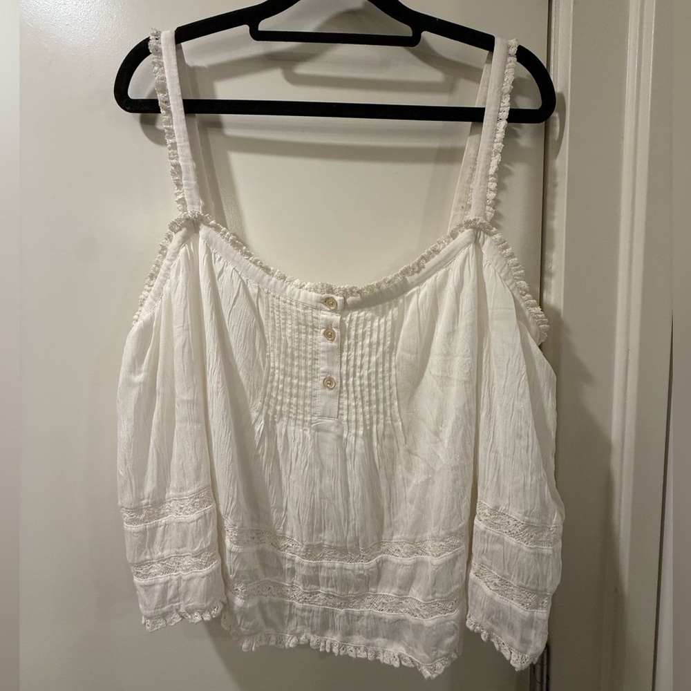 Wilfred Botany White Lace-Trimmed Camisole